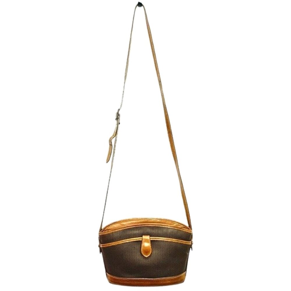 VTG Charles Jourdan Actif Paris Tan Brown Monogram Crossbody Shoulder Bag RARE!